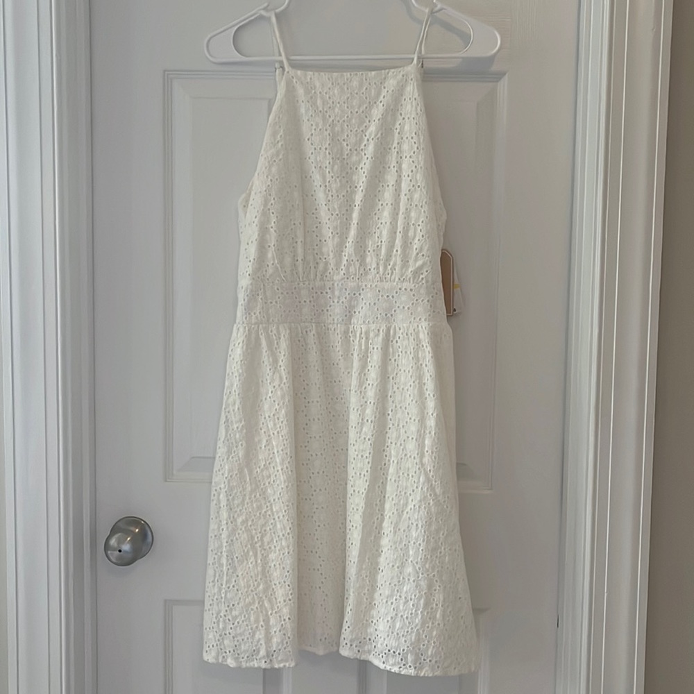 Copper Key white eyelet halter mini dress size medium